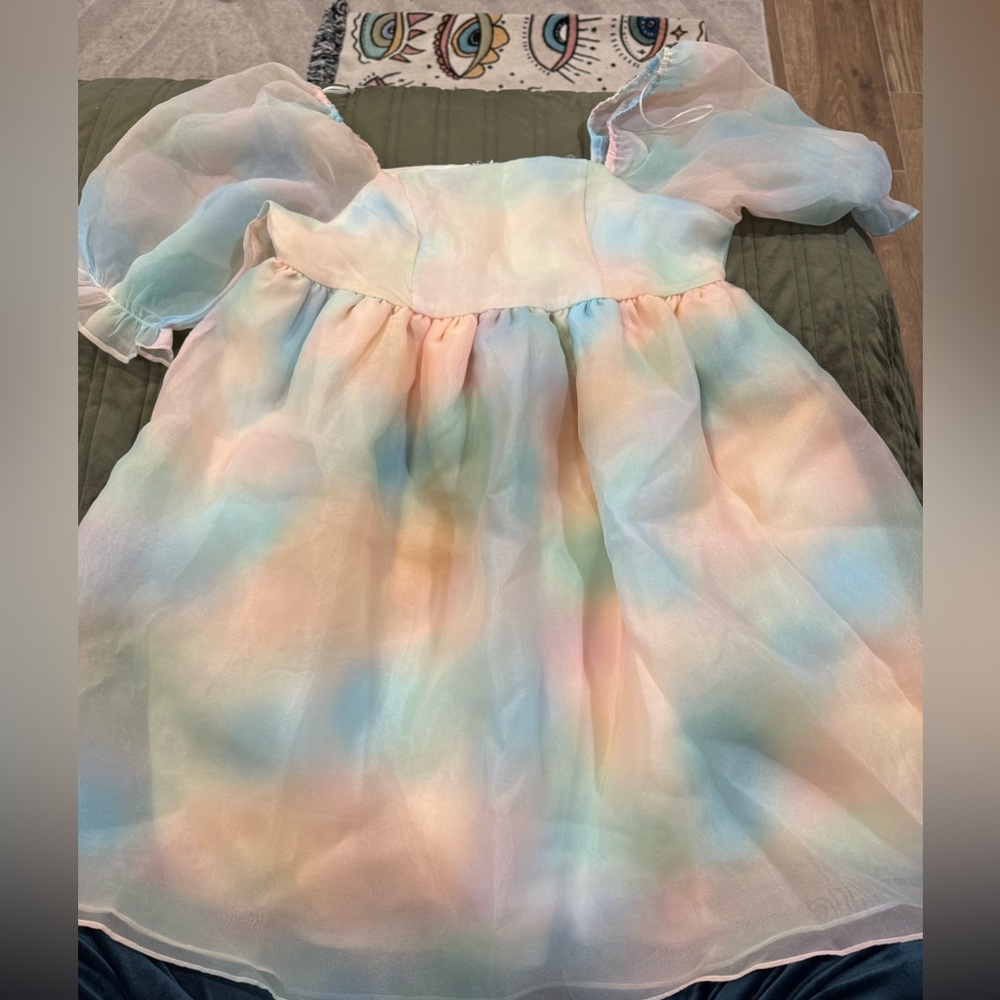 Endless Rose Pastel Puff Sleeve Mini Dress
